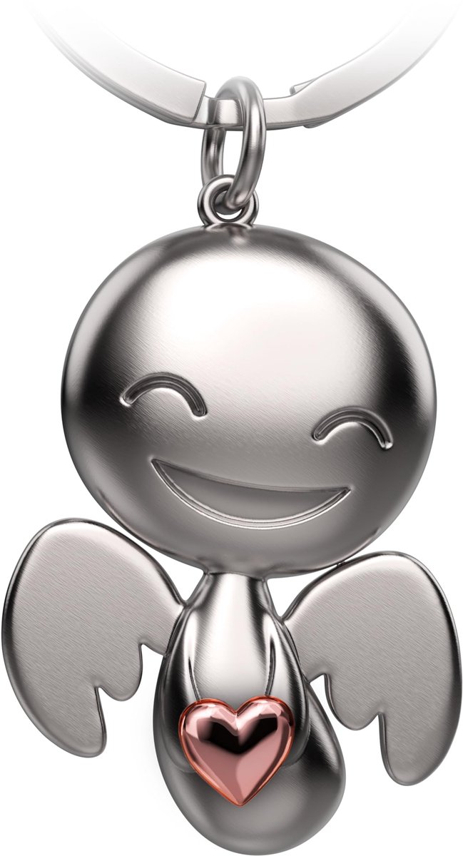 FABACH Beschermengel Sleutelhanger Blij met Hart - Engel Geluksbrenger Sleutelhanger Liefde - Cadeau Beschermengel Geluksbrenger - Engel met Hart als cadeau-idee voor vriendin