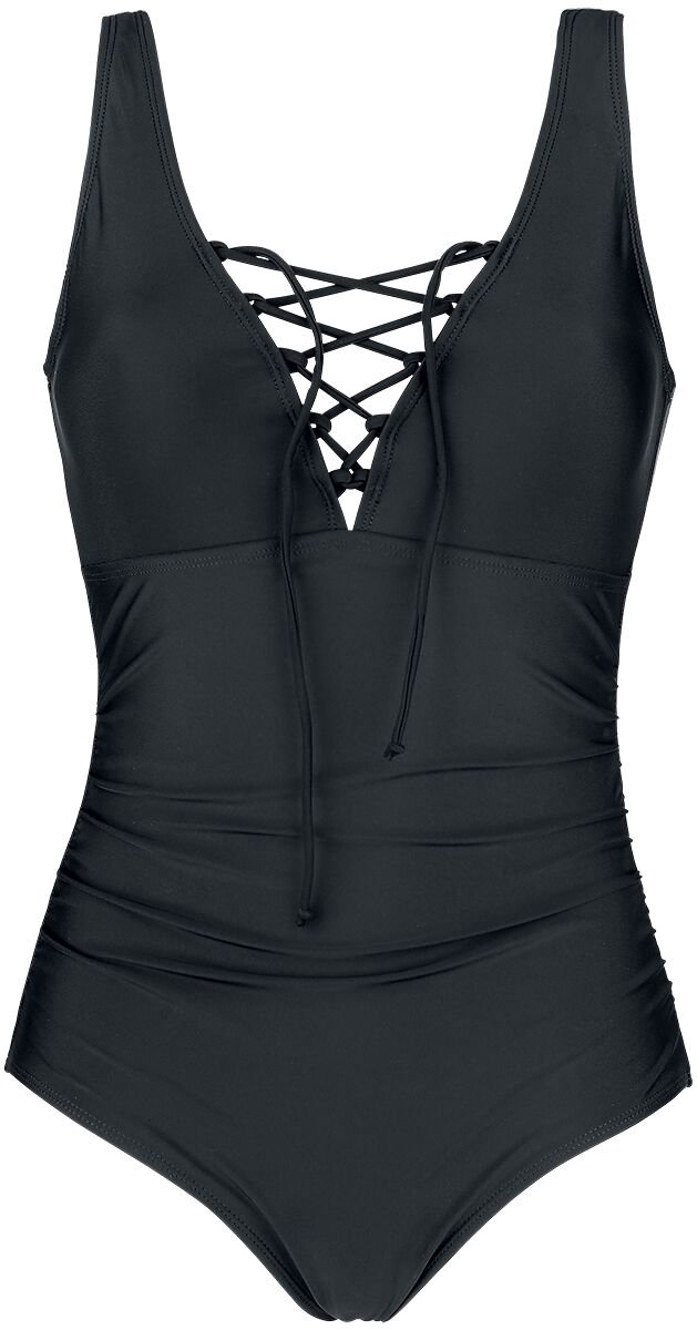 Black Premium by EMP Zwart zwempak met vetersluiting - Dames