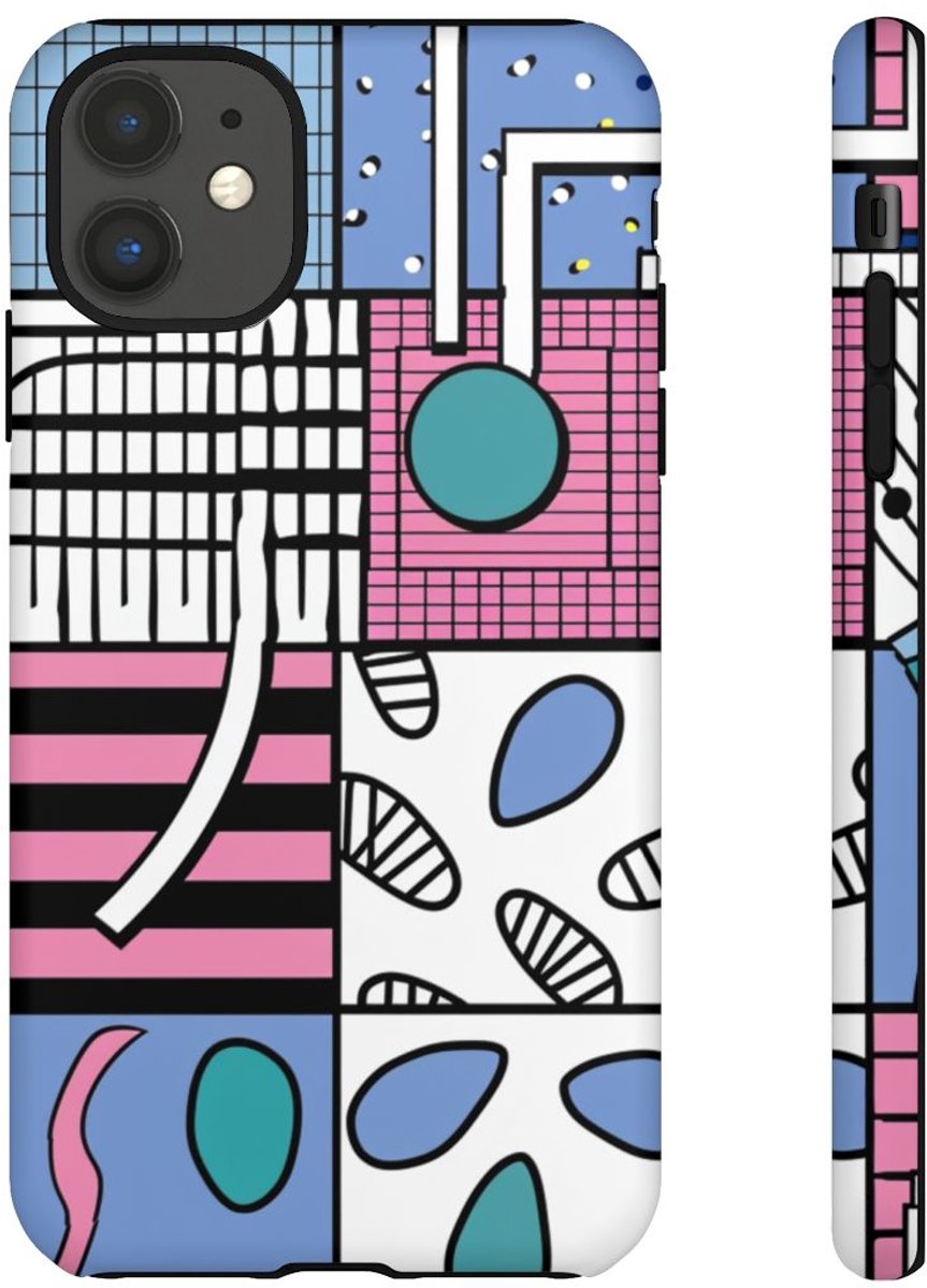 Kleurrijk Geometrisch Abstract Patroon – Telefoonhoesje Geschikt voor iPhone 11