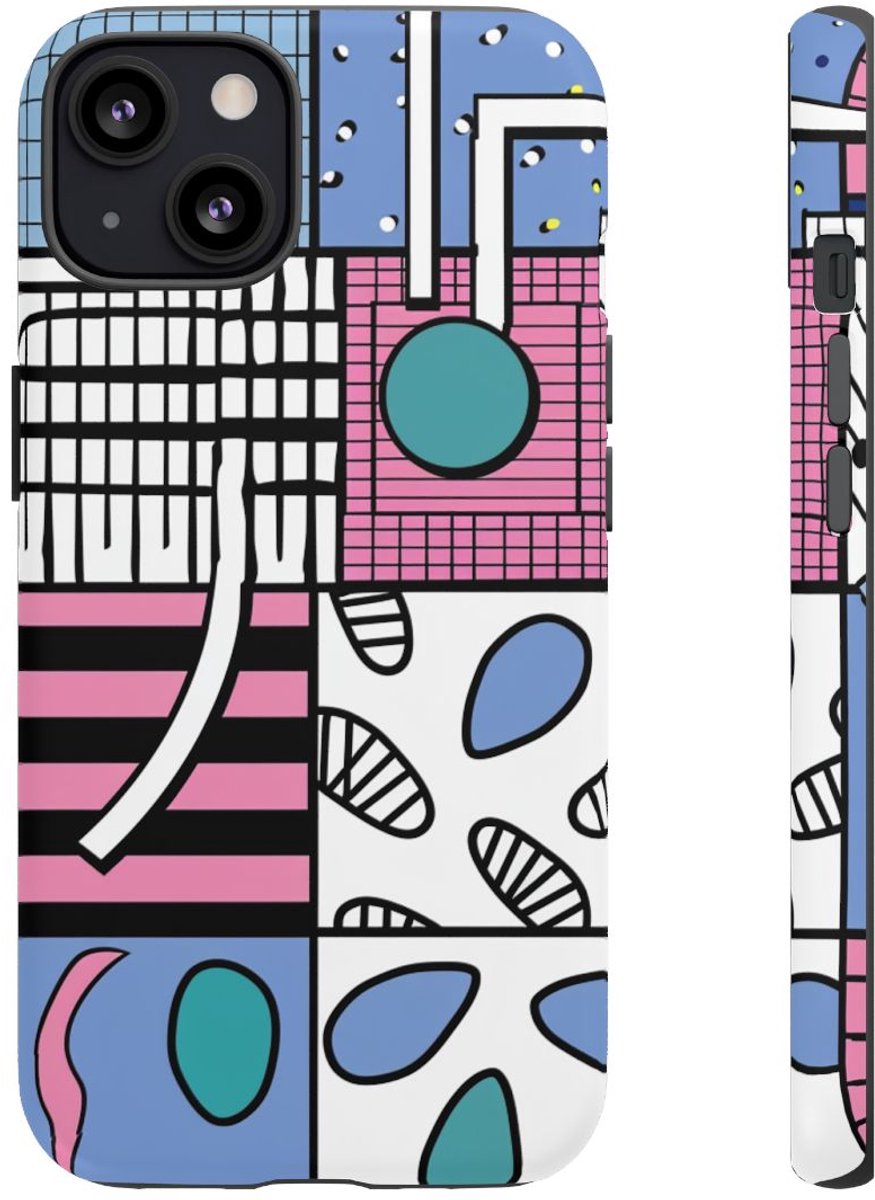 Kleurrijk Geometrisch Abstract Patroon – Telefoonhoesje Geschikt voor iPhone 13