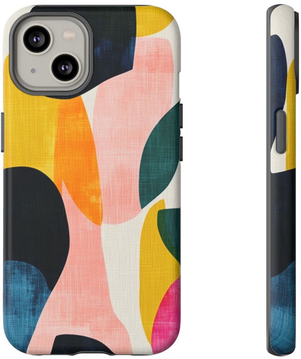 Abstracte Kleurrijke Vormenpatroon – Telefoonhoesje Geschikt voor iPhone 14