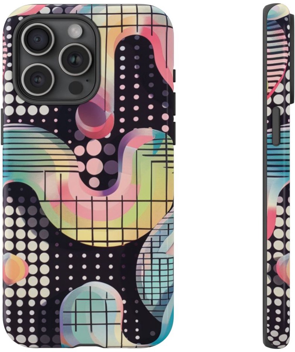 Kleurrijk Abstract Geometrisch Patroon – Telefoonhoesje Geschikt voor iPhone 15 Pro Max