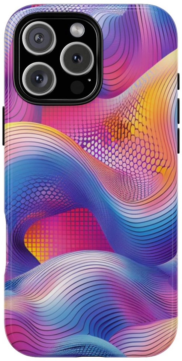 Kleurrijk Abstract Golvend Patroon – Telefoonhoesje Geschikt voor iPhone 16 Pro Max