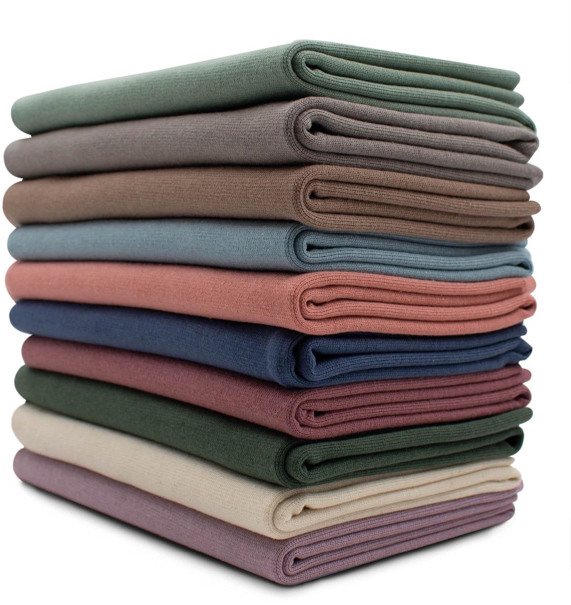 10x 0,25m manchettenstofset buisvormige stof 95% katoen, 5% elastaan selectie jersey (kleur 5, set van 10)