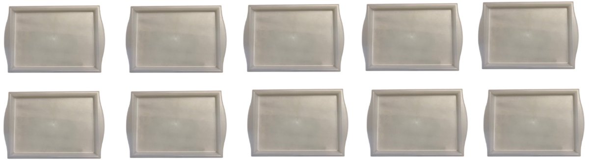 Dienblad wit/transparant - 52x35x3cm - set met 10 stuks
