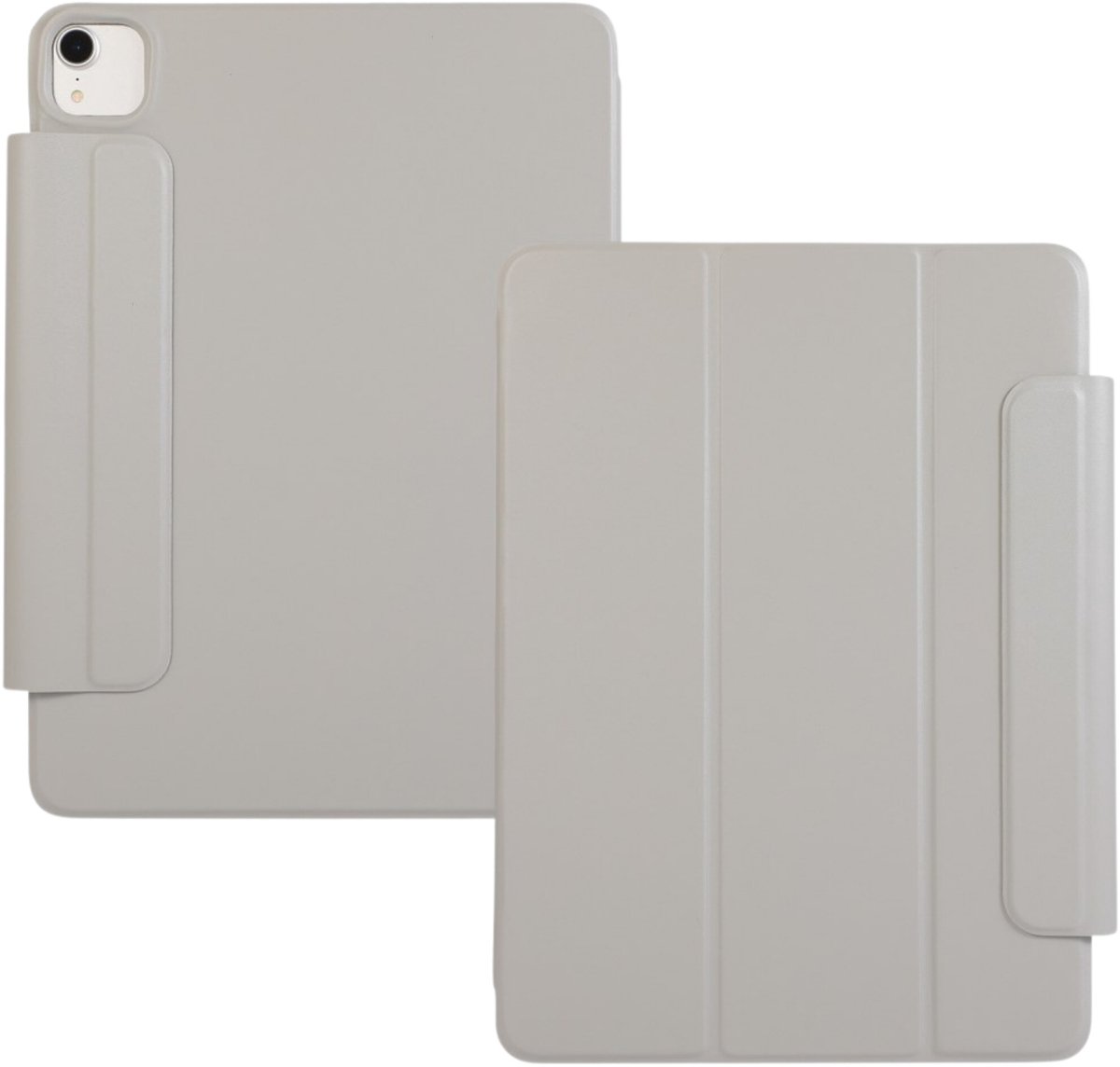 Lunso Geschikt voor iPad Air 13 inch (2024/2025) - Tri-Fold Bookcase hoes - Lichtgrijs