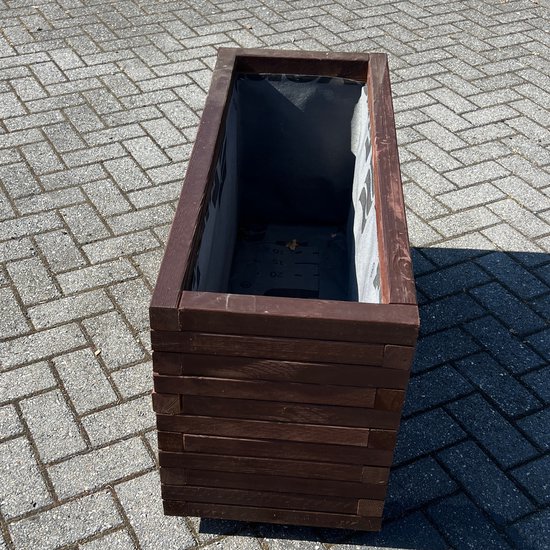 AMISHOUT - Jardinière haute en bois 100x40x54 cm – marron – jardinière d'extérieur