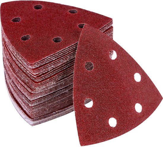 Foto: Xiatian delta sanding paper triangle sanding paper 108 pieces delta sandpaper with velcro 6 holes 93 x 93 x 93 mm sanding triangle each 18 x grit size p40 p60 p80 p120 