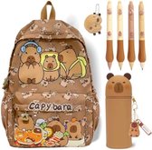 AKINSTER Capybara Pennenetui, meerlaagse Capybara mapjes, grote inhoud, afneembaar, 2-in-1 design, etui voor meisjes, jongens, school en kantoor, bruin, Ca. 19.5 x 7 x 12 cm, Creatieve stijl AKINSTER Capybara Pennenetui, meerlaagse Capybara mapjes, grote inhoud, afneembaar, 2-in-1 design, etui voor meisjes, jongens, school en kantoor, bruin, Ca. 19.5 x 7 x 12 cm, Creatieve stijl