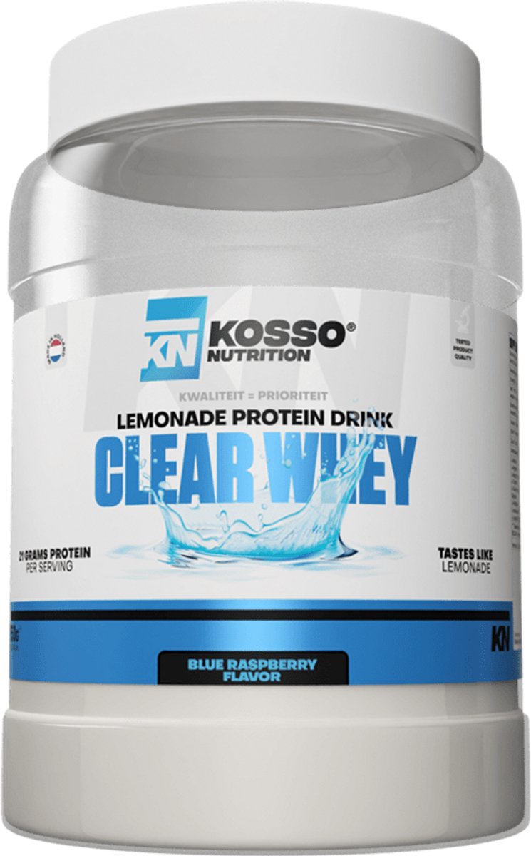 Kosso Nutrition – Clear Whey – Framboos – Verfrissende Eiwit Limonade – 21g Eiwit – 500g