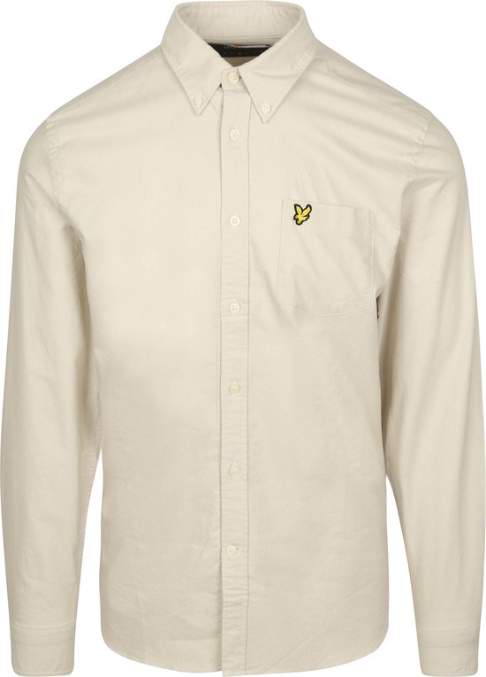 Lyle & Scott Shirt Plain Oxford Ecru - Maat L - Heren - Overhemden Casual