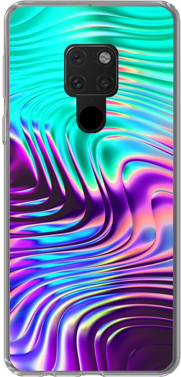 Telefoonhoesje Geschikt voor Huawei P40 Lite hoesje - Kunst - Golf - Psychedelisch - Siliconen Telefoonhoesje Telefoonhoesje