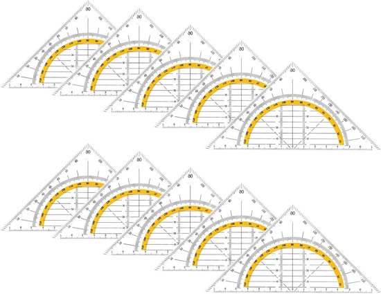 Foto: 10 delige set geometrie driehoek van kunststof flexibele geodriehoek cirkels tekenen kantoor en studenten schilderen meetinstrument meetlat profesioneel gebruik