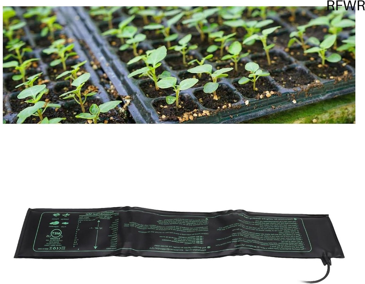 RFWR® Verwarmingsmat voor Zaailingen met Digitale Thermostaat - Ideaal voor Kieming en Ind