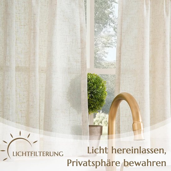 Vitrage met gehaakte boord wit • Prijs Vanaf € 15,99 • online shop