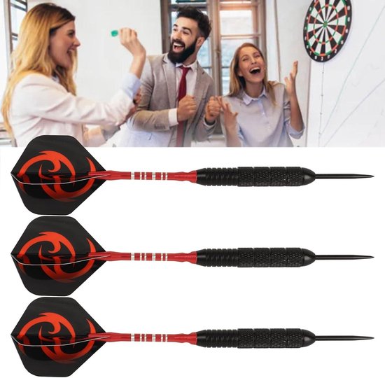 Professionele Darts Set van 3 Stuks met 24g Metaalpunten en Antislip Flights voor Thuis en Bargebruik, Darts Accessoires, Dartpijlen, Dartbord — afbeelding 3