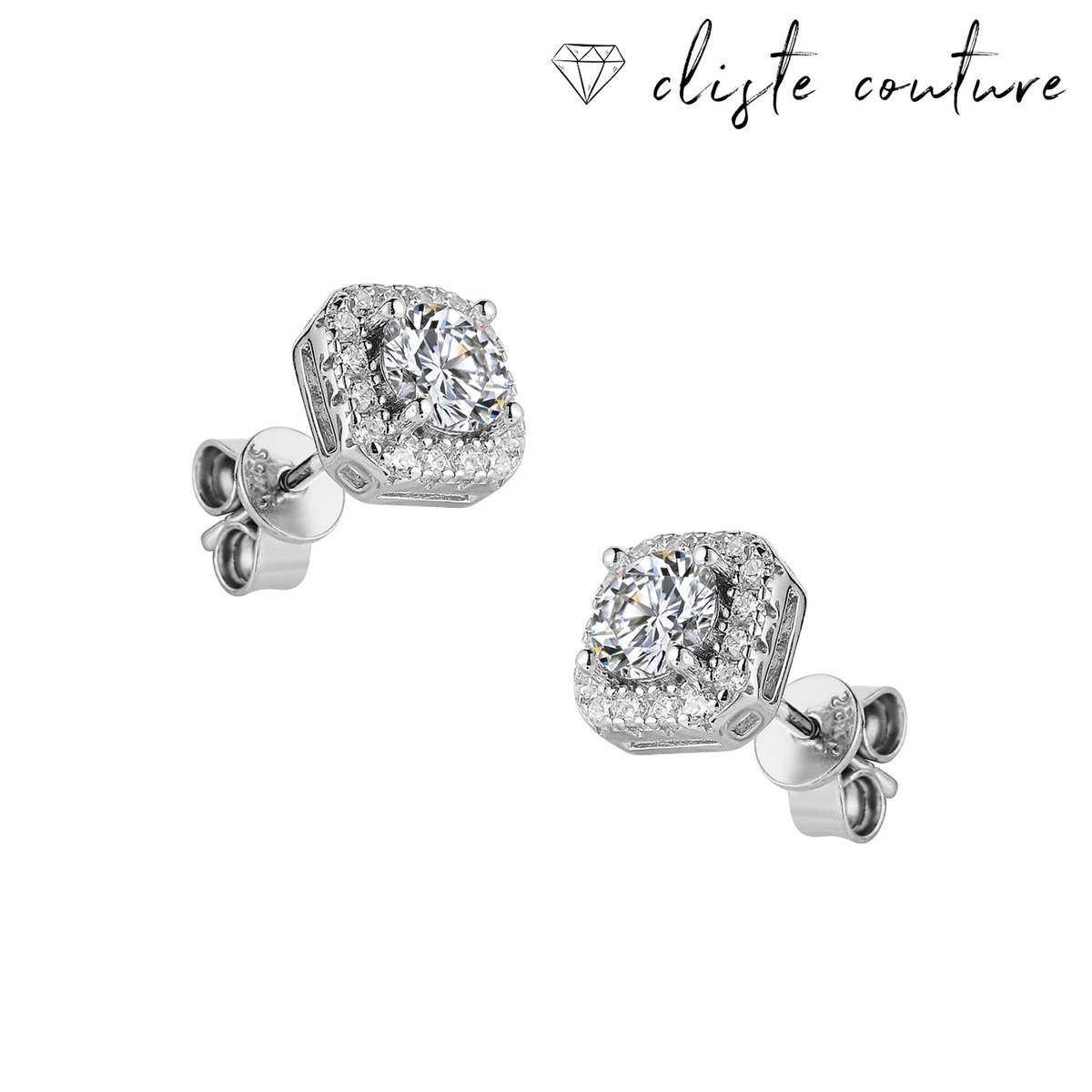 Cliste Couture - Moissanite Diamant 0.6 Karaat Zilveren Oorbellen Knopjes Dames - Heren - Zilver - Hypoallergeen Oorknopjes - Met Certificaat - Oorbellen Dames