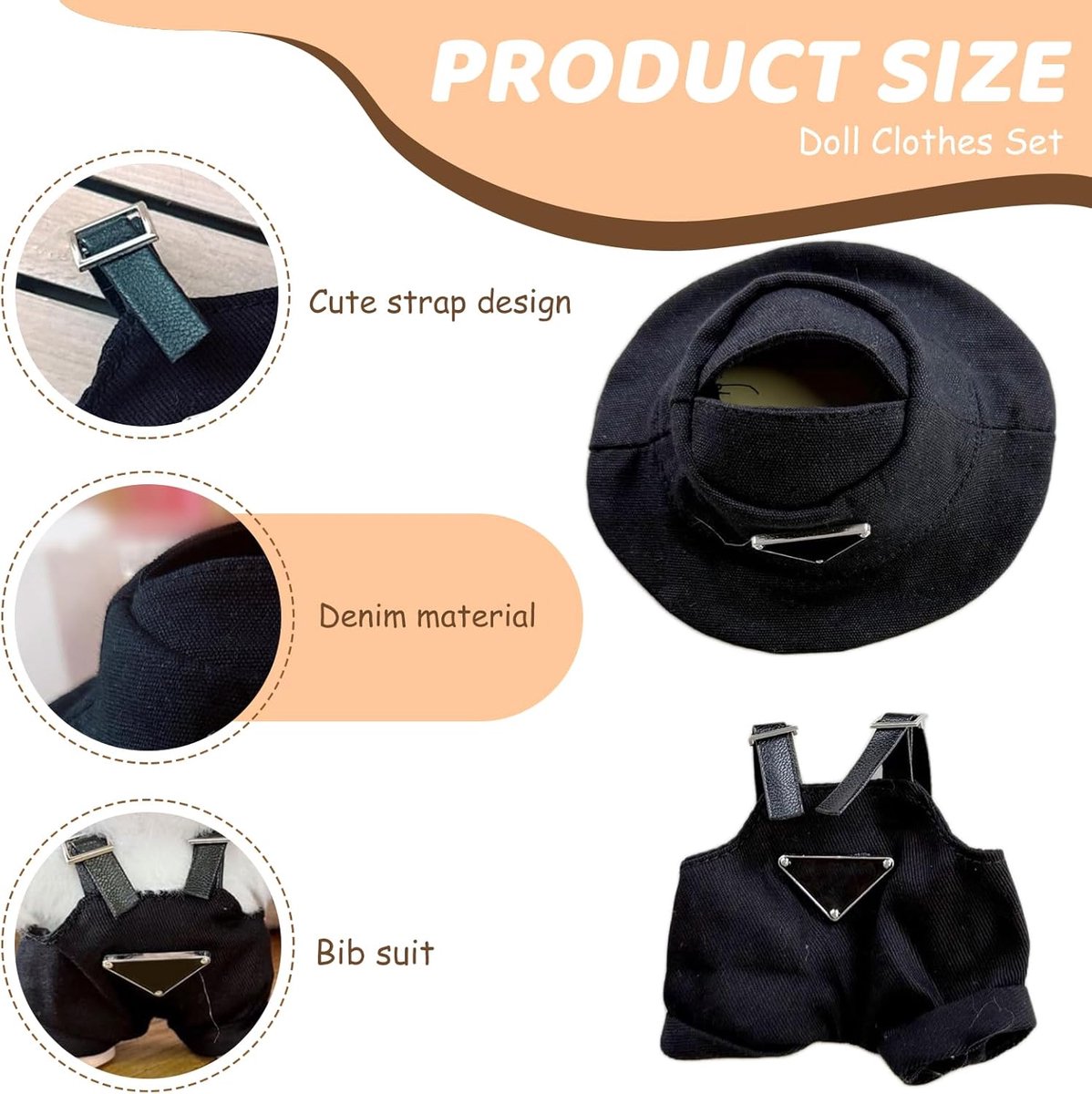 Costume Diable Pour Poupée 17 Cm – Robe + Pince à Cheveux – Déguisement Halloween