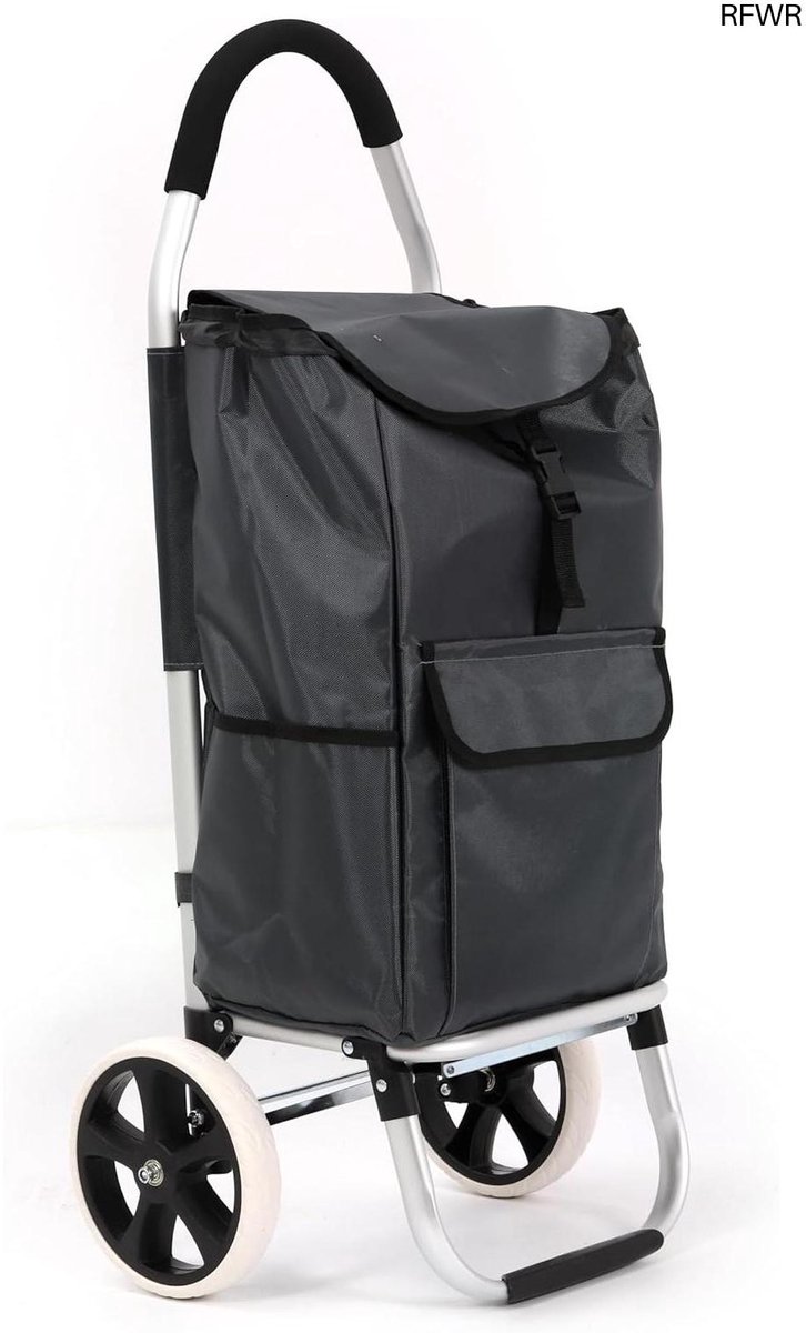RFWR® Inklapbare aluminium winkelwagen met 43,5 liter capaciteit en grote wielen