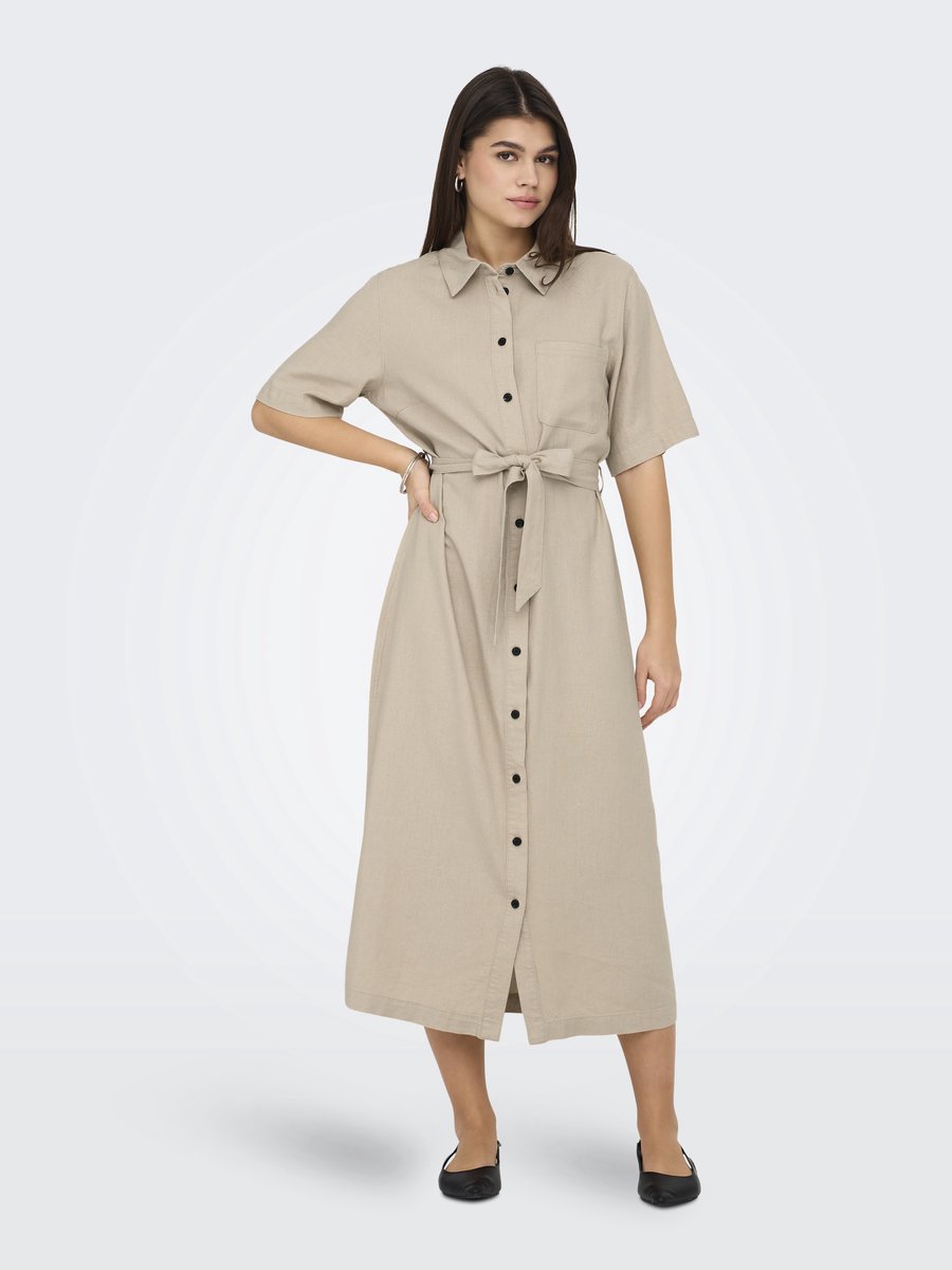 ONLY Jurk ONLCARO Linnen Midi-jurk