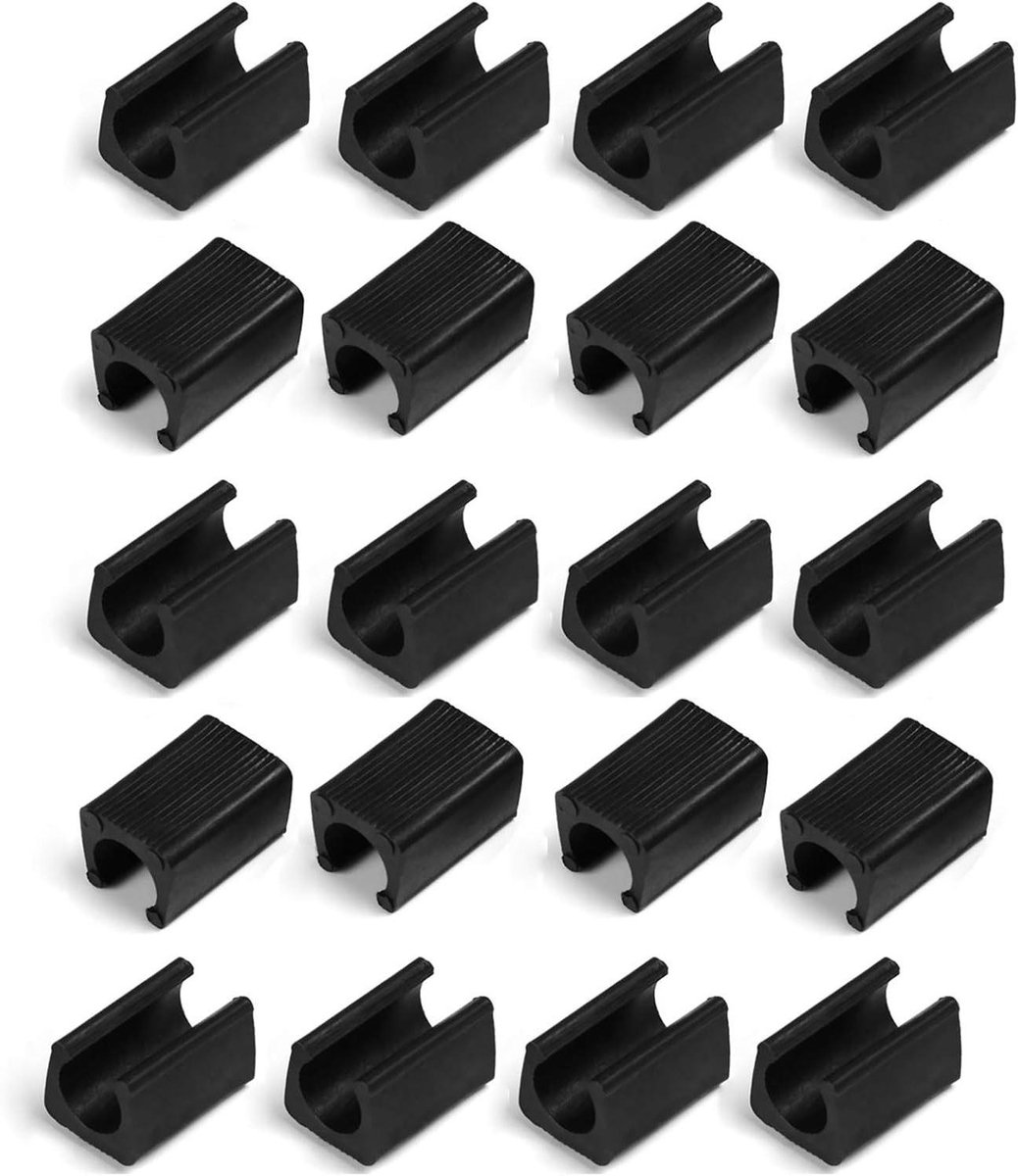 U-vormige plastic vloerglijders tubing caps cover 12 mm dia zwart voor stalen buisstoelen (Pack van 20)