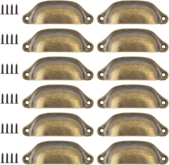 Shell Kast Allecto Premium - Antieke Shell Vorm Pull Handvat Set van 12 stuks ...