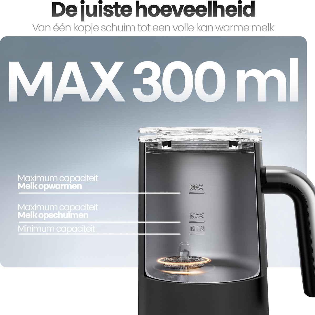 Phreeze F01 Elektrische Melkopschuimer - 300 ML - 4-in-1 Warm & Koud - Melk Opschuimer - Melkklopper voor Cappuccino, Latte & Chocolademelk — cadeau in Kookcadeaus - foto 6