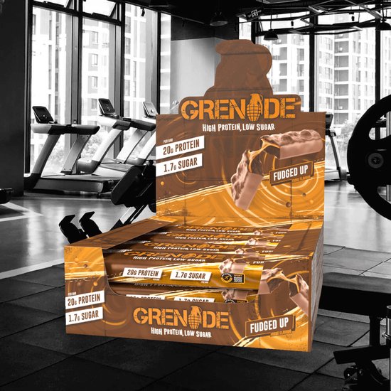 Grenade - High Protein, Low sugar - Protein bar - Fudged Up - 22g eiwit - 12 x 60g - Eiwitreep - Diverse smaken — afbeelding 4