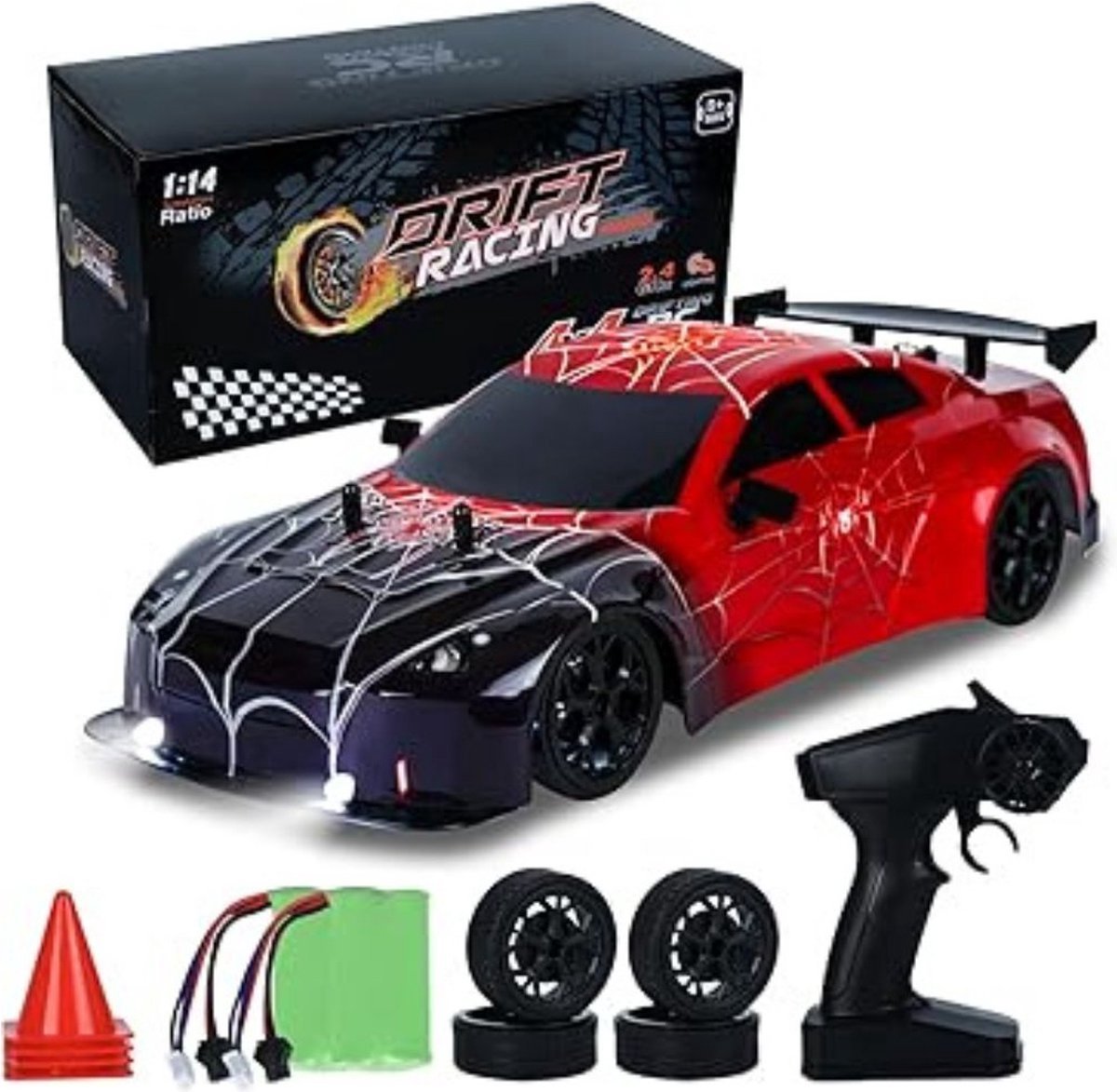Thuys – Rc Drift Car – Rc Car – Afstandbestuurbare Auto – 29 x 11 x 8cm – Rood