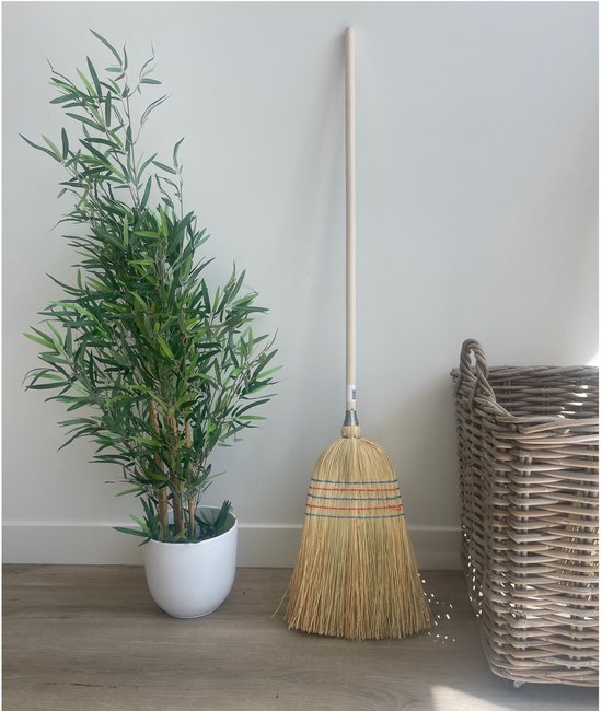 Sorex Stro bezem met houten Steel - 150 cm - binnen bezem - veel haren van Sorex — afbeelding 2