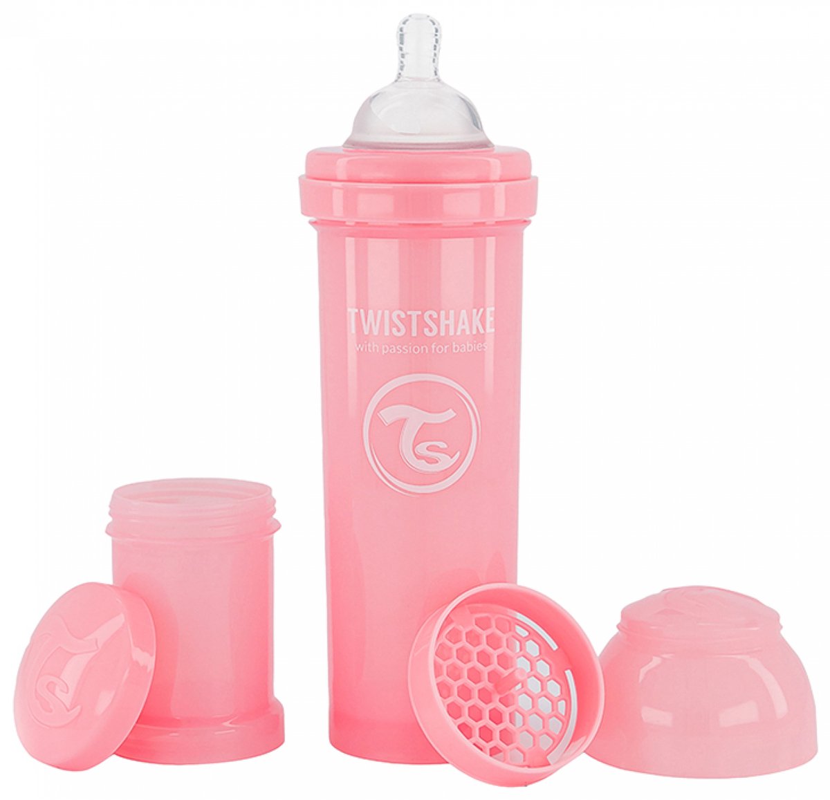 Twistshake Babyfles 330ml Pastel Pink
