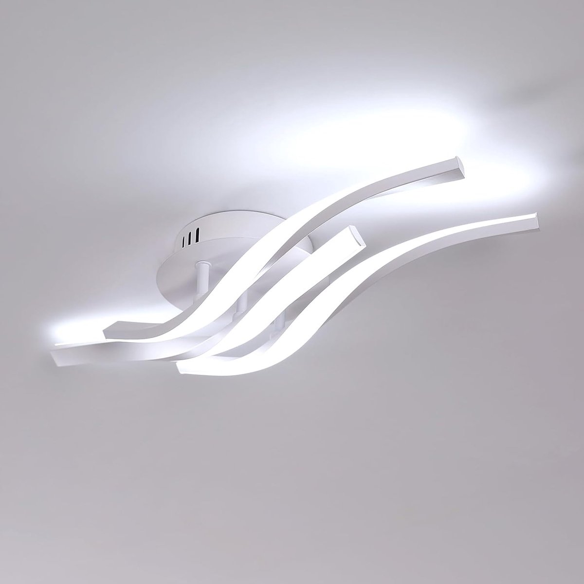 LED-plafondlamp, moderne plafondlamp 24W 2700LM, creatieve plafondlamp voor slaapkamer, woonkamer, badkamer, hal, keuken, koel wit 6500K, lengte 52 cm