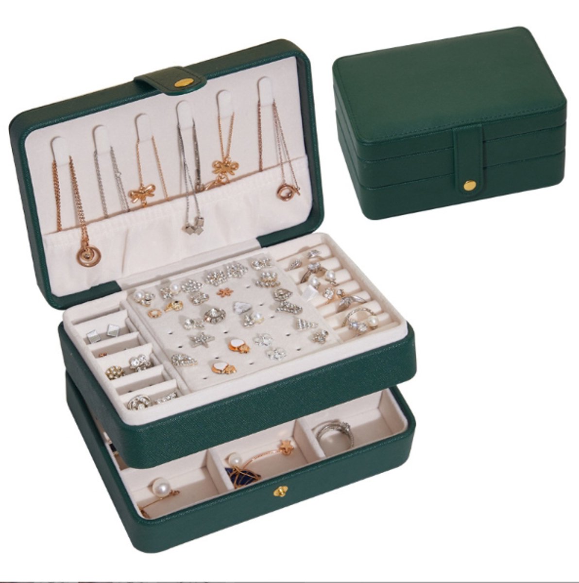 Meerlaagse ketting, ring, sieraden opbergdoos, sieradendoos, oorbellen opbergdoos, multifunctionele sieradendoos