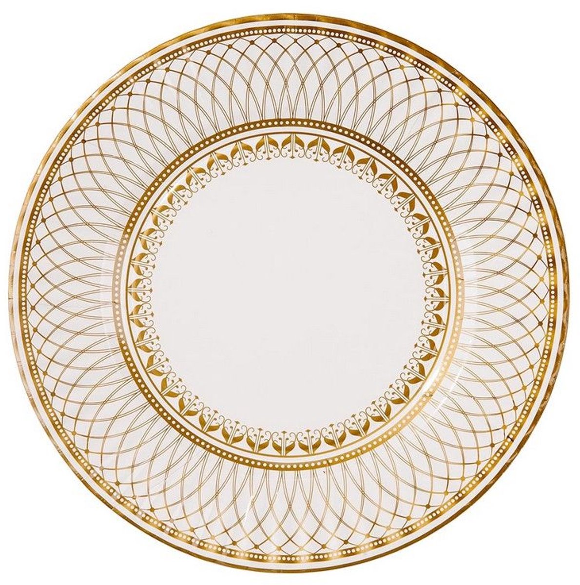 Talking Tables Goud papieren versierd bord Large 28 cm set van 8