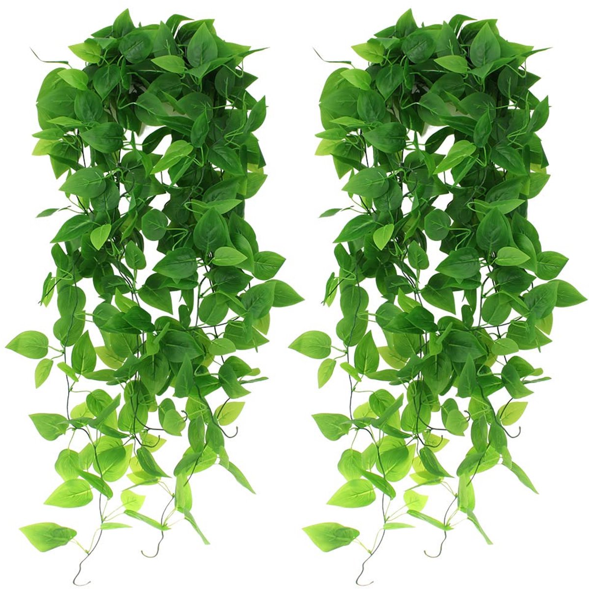 Ibenzoa Realistisch ogende hangende kunstplanten set van 2 voor veelzijdige binnen- en buitendecoratie groen
