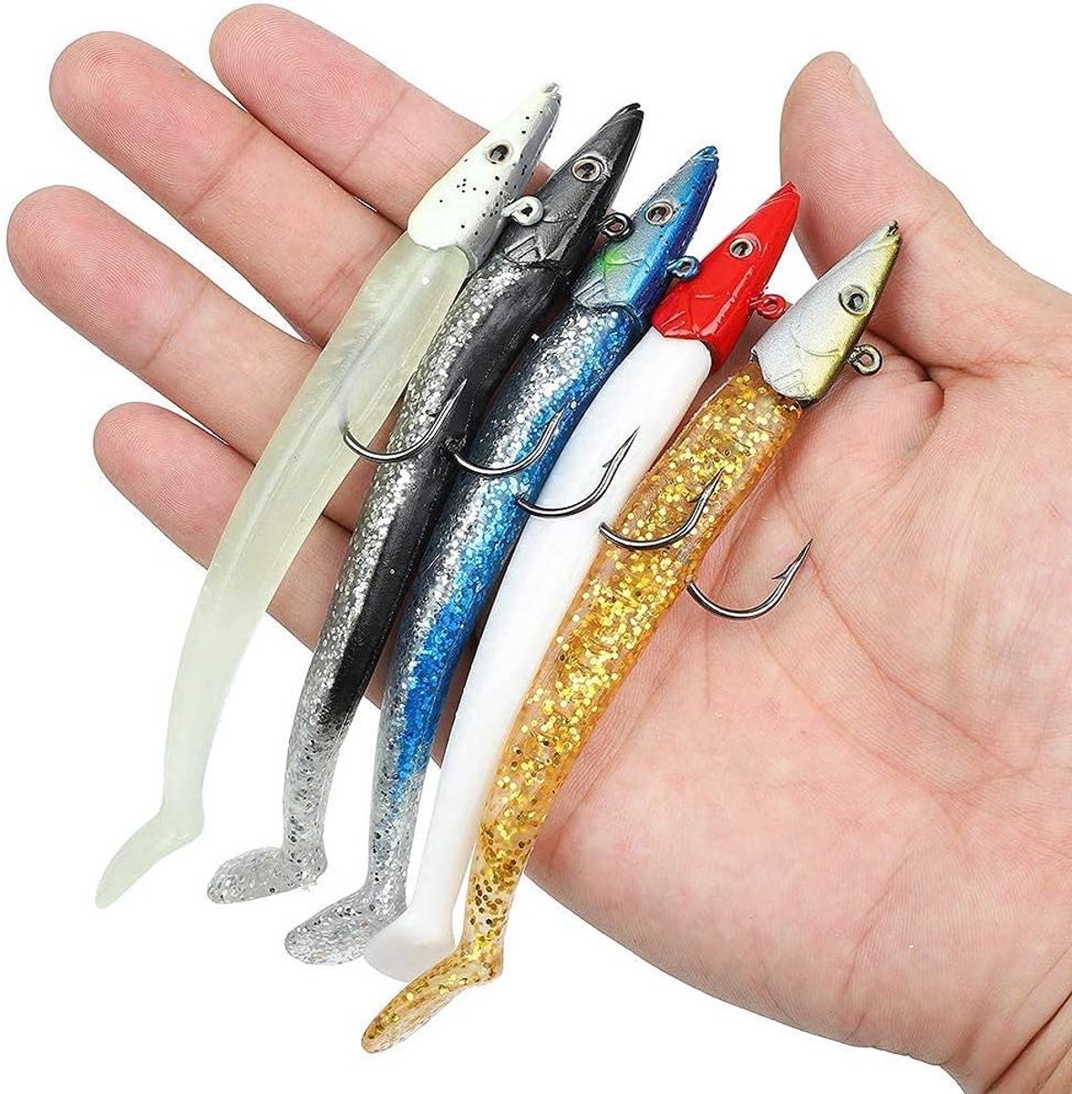 Allecto Plus - Zacht zeevisaas met loodkop jigs - Rabarber vla - 5 stuks in doos