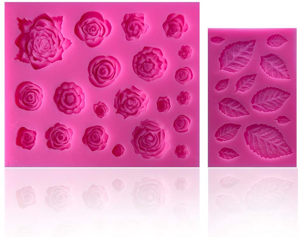 Ibenzoa® Siliconen Vormen Set voor Bloem- en Bladdecoraties in Taarten en Ambachten