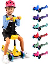 SereneLife Kinderstep - 3-Wiel Step - Opvouwbare Step Met Verstelbare Hoogte Led Verlichting Verstelbaar Stuur Antislip Voetplaat Step Voor Jongens En Meisjes 0842893170756