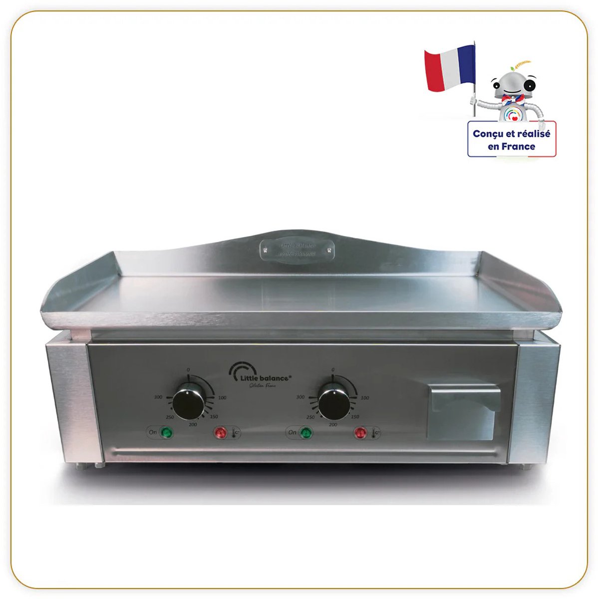 Little Balance 8476 - Professionele Plancha - 3500 Watt - 2 zones - volledig RVS