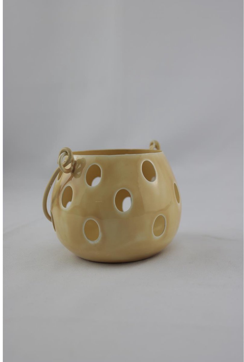 Lantaarn beige 11x11x8,5cm