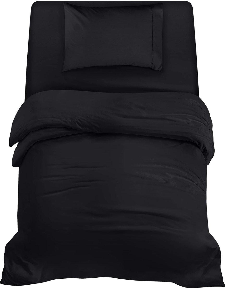 Ibenzoa Zacht en Comfortabel 3-delig Bedtextiel met Geborsteld Microvezel - Elegant Zwart Design
