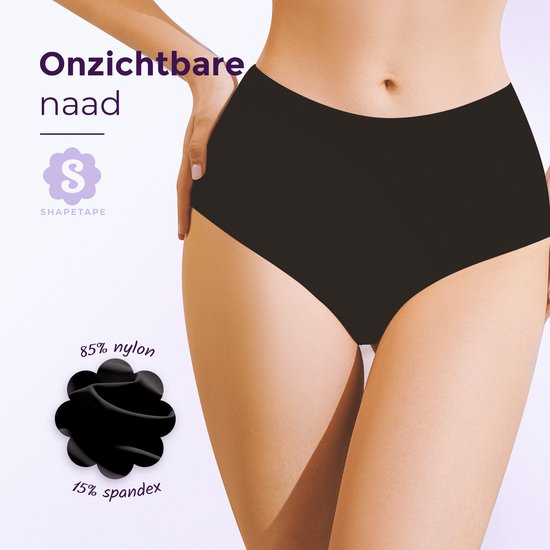 Naadloze High waist slip voor Dames - Wit - Maat XL - Set van 3 - Shapetape - Ultrazacht - Naadloos ondergoed dames - Seamless ondergoed dames - Invisible string - Dames slip - onzichtbaar ondergoed