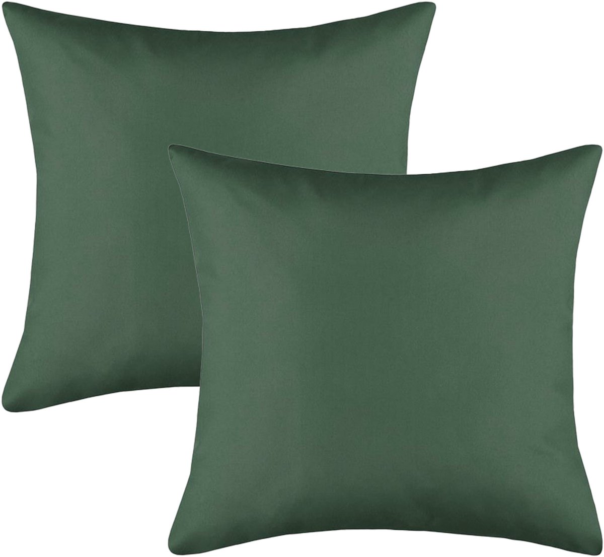Stof Textile sierkussen Hawaii - 2x - donkergroen - 40 x 40 cm - bank kussens - binnen/buiten - polyester
