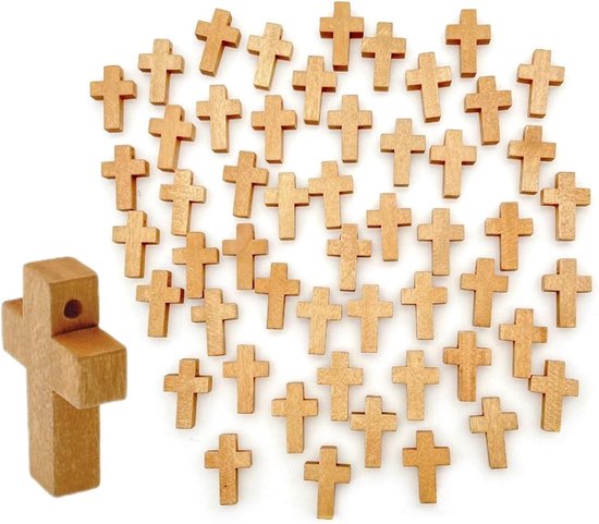 Houten kruisje 7,5 bij 7,5 cm - Curiosa en Kunst.nl
