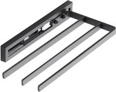 SOTECH handdoekrek STYLE 3-armig zwart 325 mm verlengstuk 145 mm Handdoekrek voor zijdelingse montage op wastafel in badkamer en keuken
