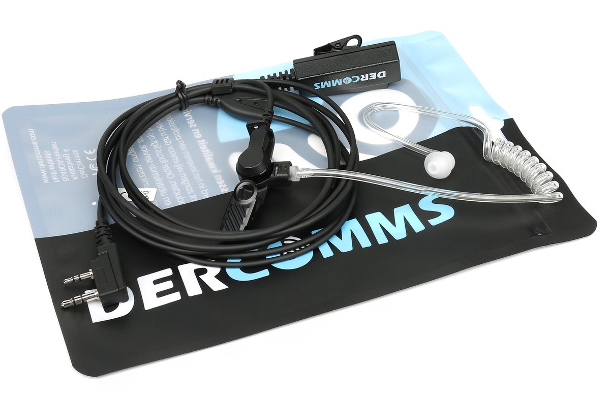 DerComms® Heavy duty portofoon headset voor Kenwood TK3201, TK3501, TK3401, TK3701, NX1200, NX1300