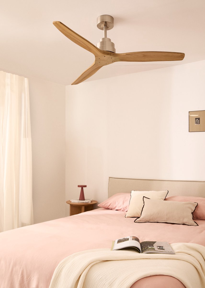 CREATE - Plafondventilator 40W silent Ø132 cm - Met Wifi - Met Afstandsbediening - 6 Snelheden - Timer - Zomer/Winter functie - Níkkel - WIND STYLANCE – foto 3