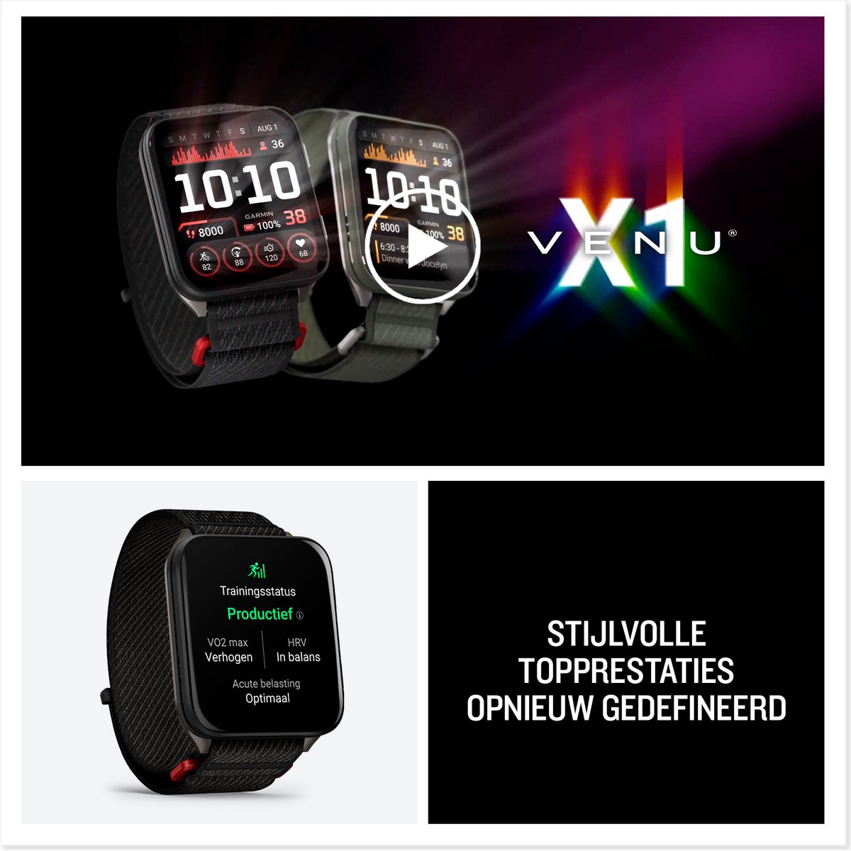Garmin Venu X1 - Dunste AMOLED-smartwatch, 8 dagen batterij thumbnail 3