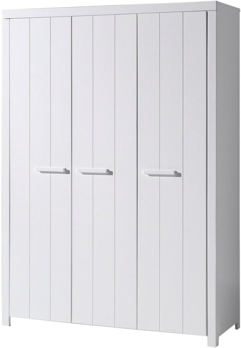Vipack Draaideurkast Erik 3-deurs - 145 x 205 x 55 cm - wit