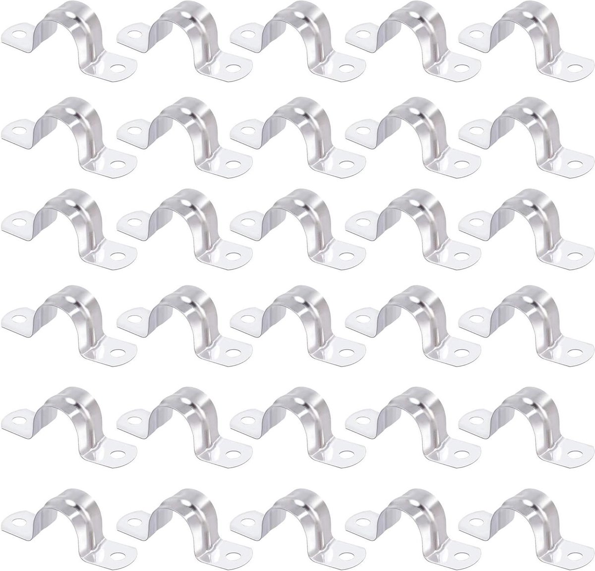 Allecto Plus - RVS U Type Pijpklemmen 20mm voor Buisbevestiging - Set van 30 Stuks